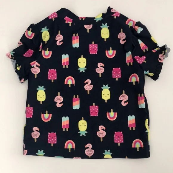 EUC Simple Joys by Carter’s Two Piece Short Sleeve Navy & Pink Swimsuit Size 5T - Picture 9 of 9